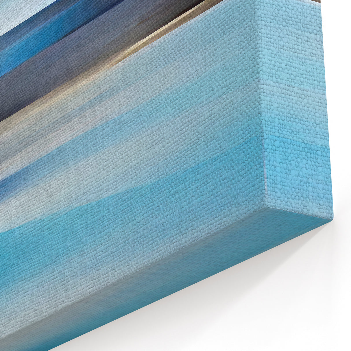 Modern Blue Horizon Abstract Art - Navy and Gray Strokes Canvas