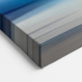 Modern Blue Horizon Abstract Art - Navy and Gray Strokes Canvas