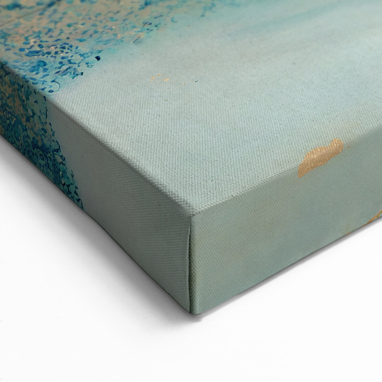 Aqua Dream Abstract Line Art - Teal and Gold Fluid Strokes Canvas