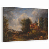 Rustic Realism Art Print of Countryside Cottage and Farm Landscape