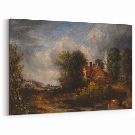 Rustic Realism Art Print of Countryside Cottage and Farm Landscape