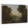 Classical Realism Art Print of Goat Herders by Riverside Temple Ruins