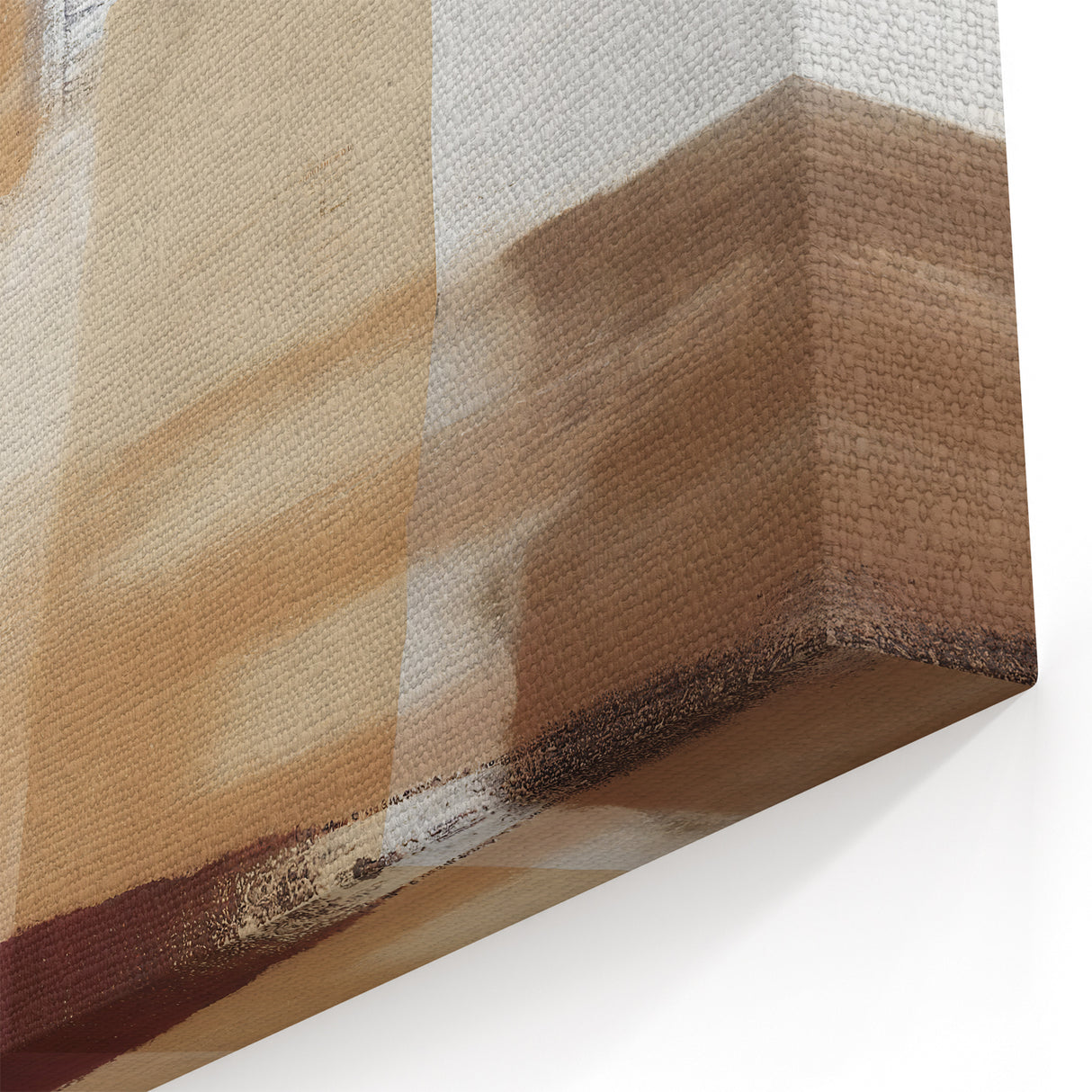 Geometric Line Art in Earth Tones - Modern Strokes Abstract Canvas