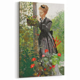 Classical Realism Painting - Woman in Garden Realistic Wall Art