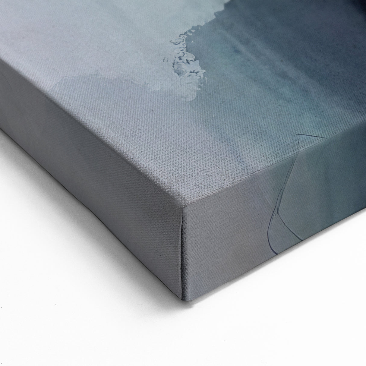 Ocean Breeze Abstract Line Canvas - Blue and Gold Strokes Artwork