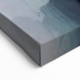 Ocean Breeze Abstract Line Canvas - Blue and Gold Strokes Artwork