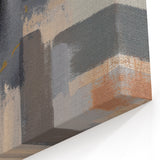 Muted Blue and Gold Abstract Art - Contemporary Line Strokes Canvas