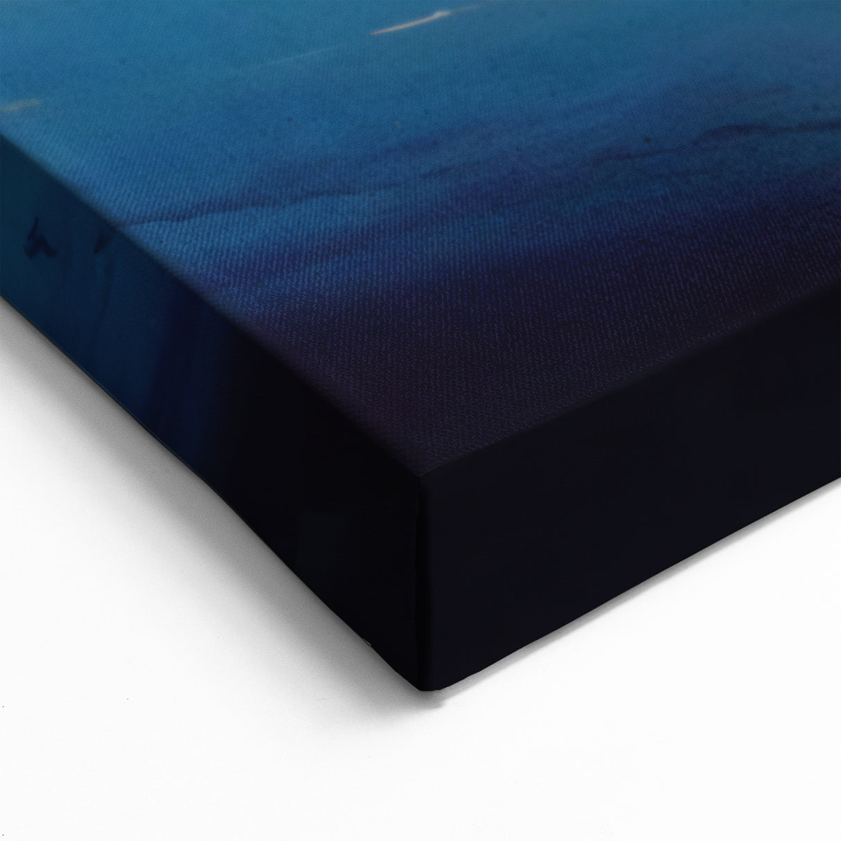 Ocean Waves Abstract Line Art - Blue and Gold Strokes Canvas Print