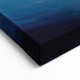 Ocean Waves Abstract Line Art - Blue and Gold Strokes Canvas Print