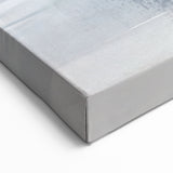 Muted Blue and Orange Abstract Art - Geometric Strokes Canvas Print