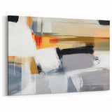 Gray and Mustard Abstract Line Art - Bold Strokes Canvas Print