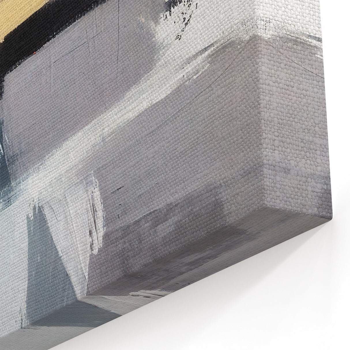 Gray and Mustard Abstract Line Art - Bold Strokes Canvas Print