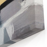 Gray and Mustard Abstract Line Art - Bold Strokes Canvas Print