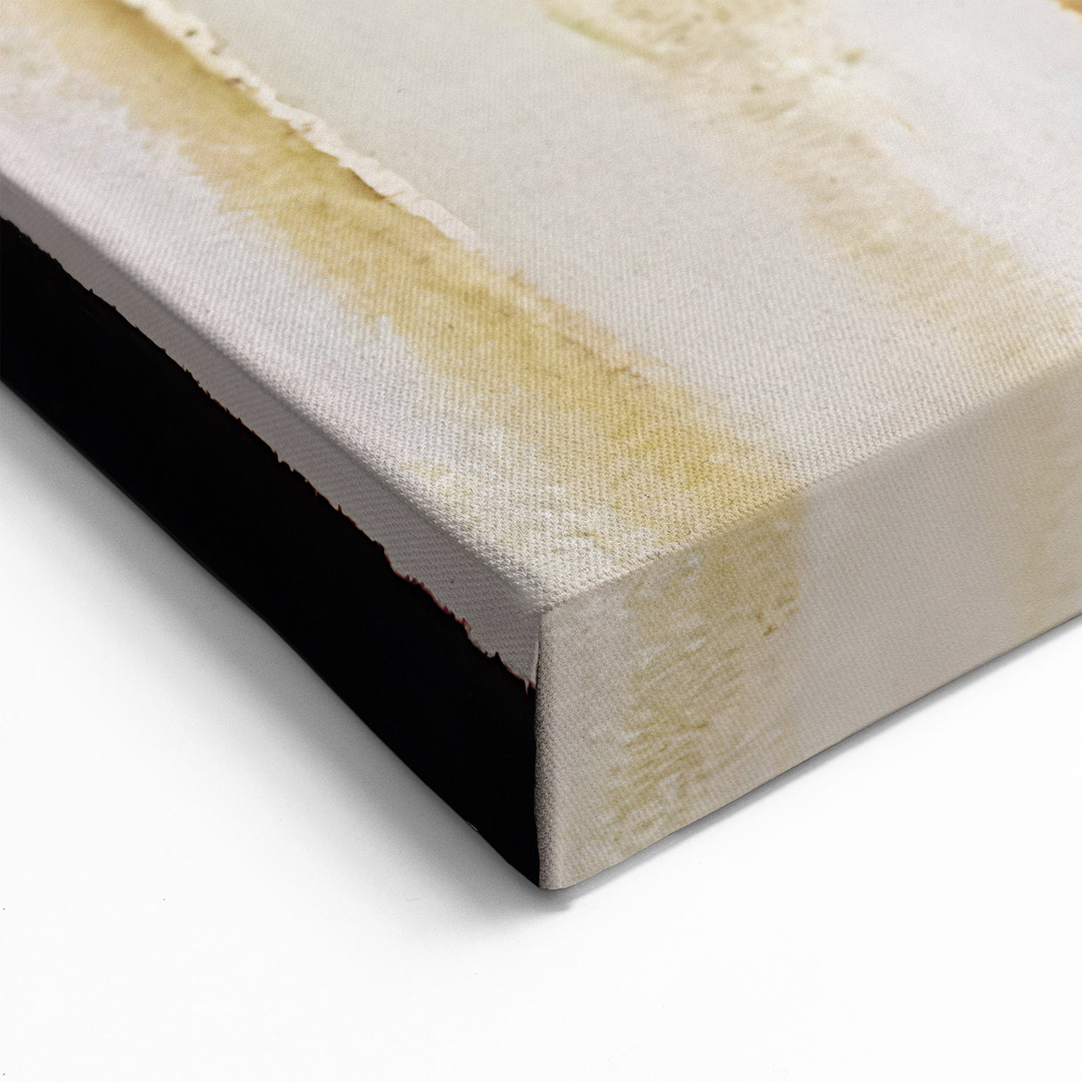 Vertical Lines Abstract Art - Muted Blue and Gold Strokes Canvas Print