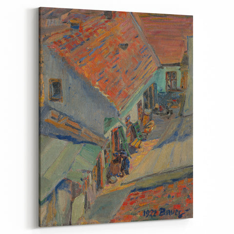 Realistic Wall Art - In Front of the House by Konštantín Bauer, Urban Scene