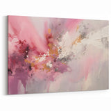 Romantic Pink and Gold Abstract Art - Blush Brush Strokes Canvas Print