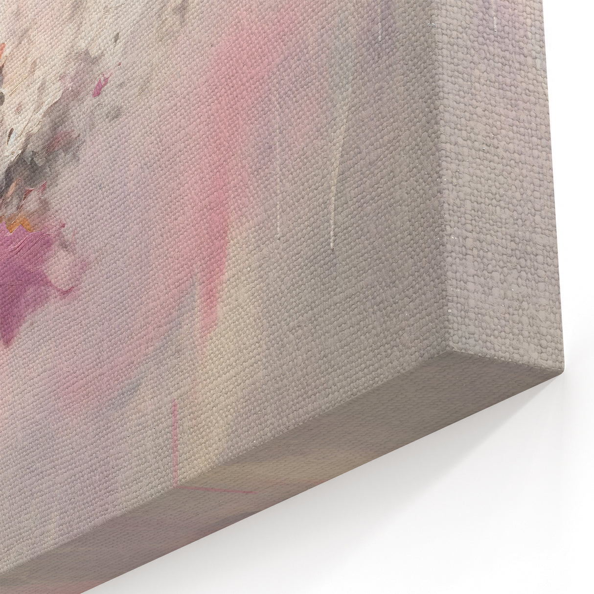 Romantic Pink and Gold Abstract Art - Blush Brush Strokes Canvas Print
