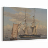 Neoclassical Naval Brig at Anchor Print - Maritime Art by Eckersberg