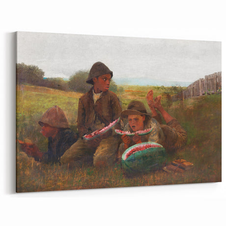 Realism Art Print - The Watermelon Boys by Winslow Homer, Rural Scene