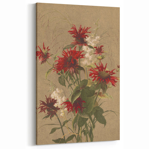 Balm and Spiraea Realism Art Print - Detailed Floral Canvas Decor