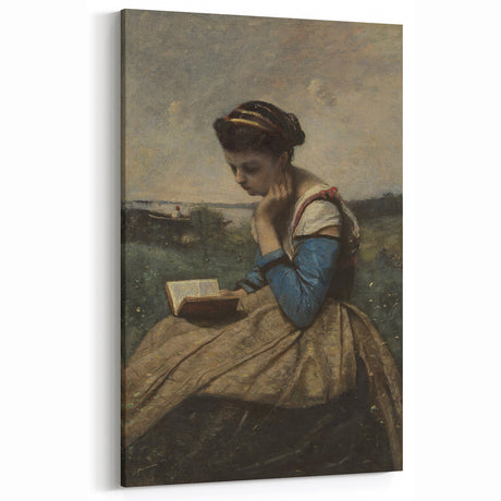 A Woman Reading Realism Art Print - Classical Portrait Canvas Decor