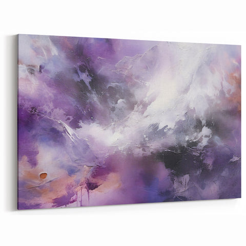 Ethereal Purple Mist Abstract Art - Dreamy Brush Strokes Canvas Print