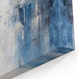 Calm Blue and White Abstract Art - Geometric Brush Strokes Canvas
