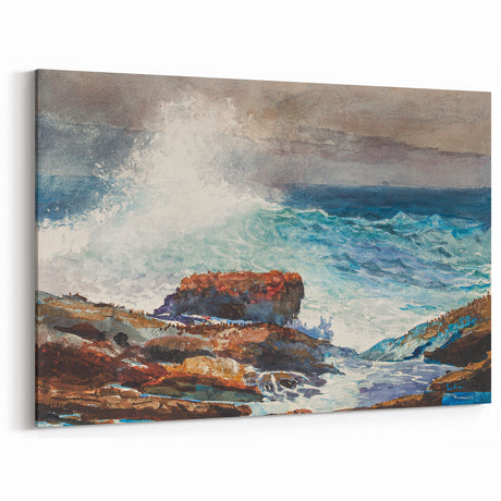 Incoming Tide, Scarboro Realism Art Print - Coastal Wave Canvas Decor