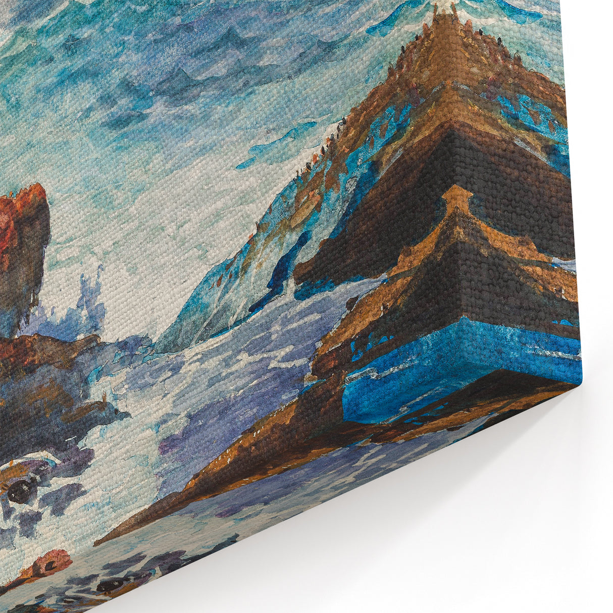 Incoming Tide, Scarboro Realism Art Print - Coastal Wave Canvas Decor