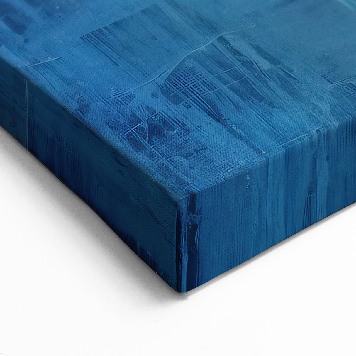 Ocean Blue Abstract Art - Textured Fluid Brush Strokes Canvas Print