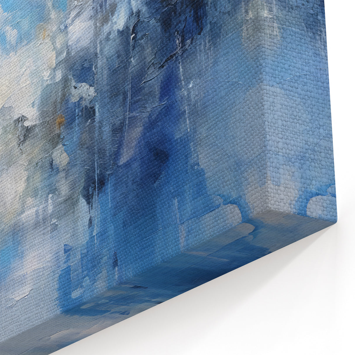 Sky Blue and White Abstract Art - Vibrant Brush Strokes Canvas Print