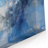 Sky Blue and White Abstract Art - Vibrant Brush Strokes Canvas Print