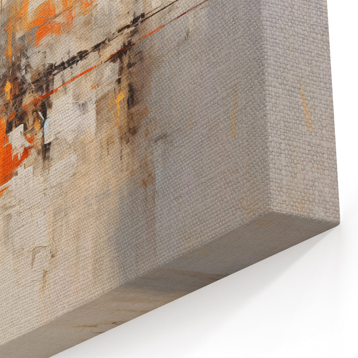 Geometric Abstract Line Art - Bold Orange Black and Gray Canvas Print