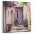 Mediterranean door prints - Light Purple Door with Rustic Greek Charm