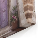 Mediterranean door prints - Light Purple Door with Rustic Greek Charm