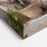 Aegean Door Painting - Blue Double Door with Blooming Pink Flowers