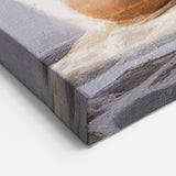 Blue Door Canvas Print - Greek Courtyard with Pink Flowers and Chair