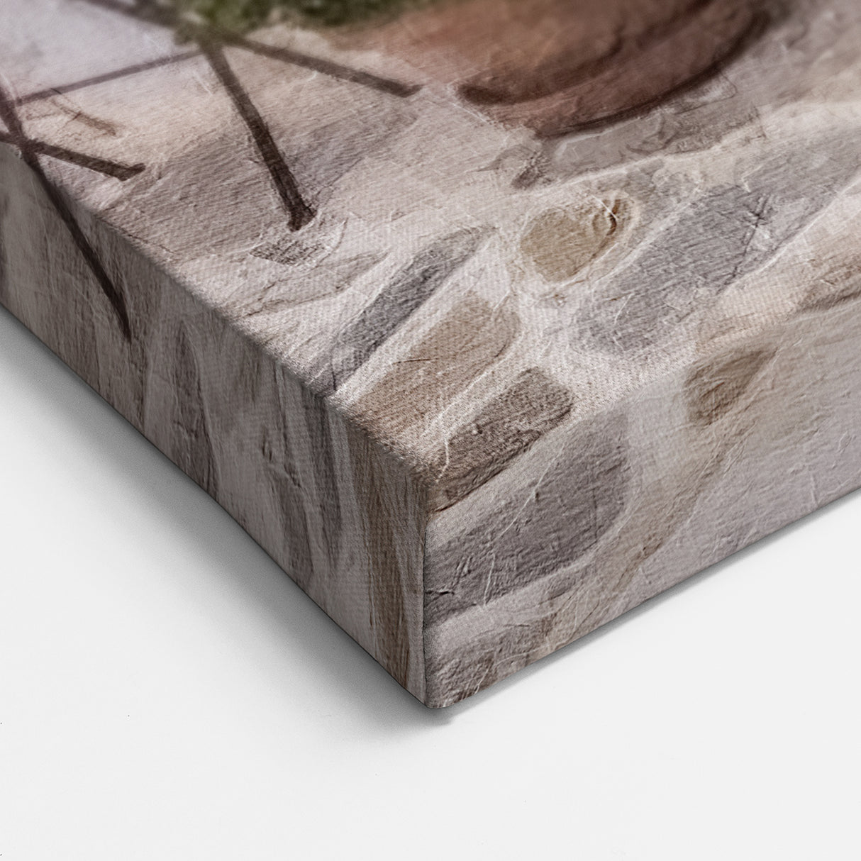 Pastel Greek Door Print - Lavender Door with Pink Flowers and Chair