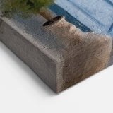 Santorini Open Door Art - Blue Door with Aegean Sea View and Terrace