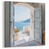 Open Door to Aegean Art - Blue Door with Sea View and Sunlit Terrace