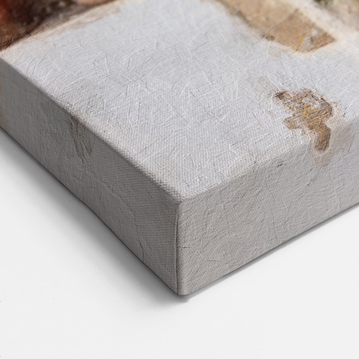 Weathered Blue Door Art - Greek Village Scene with Potted Plants