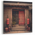 Shoji Door Artwork - Japanese Lanterns and Sliding Door Print