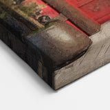 Fusuma Door Print - Japanese Red Door and Lanterns Wall Art