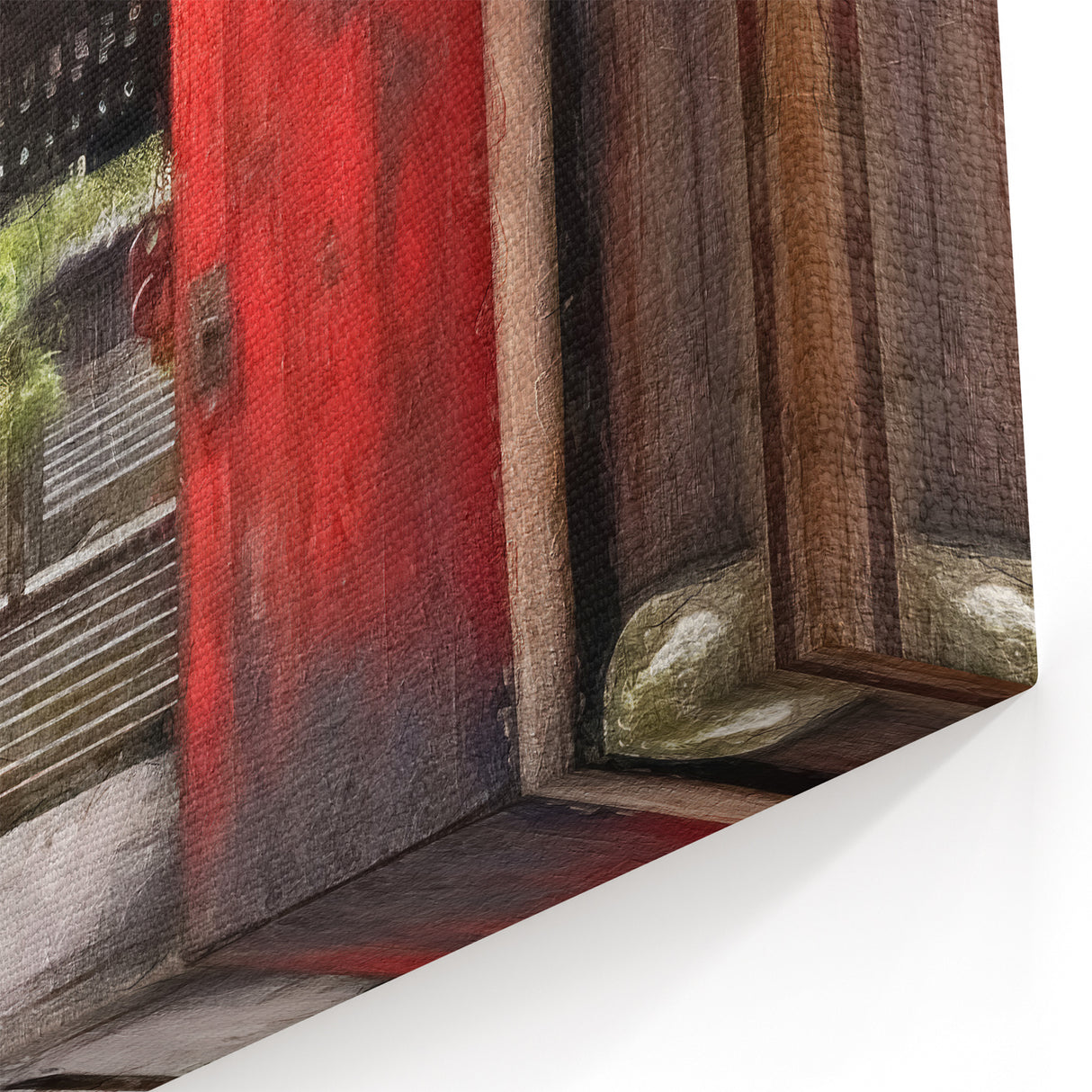 Japanese Temple Gate Art - Traditional Red Sliding Door Print