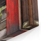 Japanese Temple Gate Art - Traditional Red Sliding Door Print