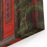 Japanese Red Door Art - Traditional Zen Temple Entrance Print