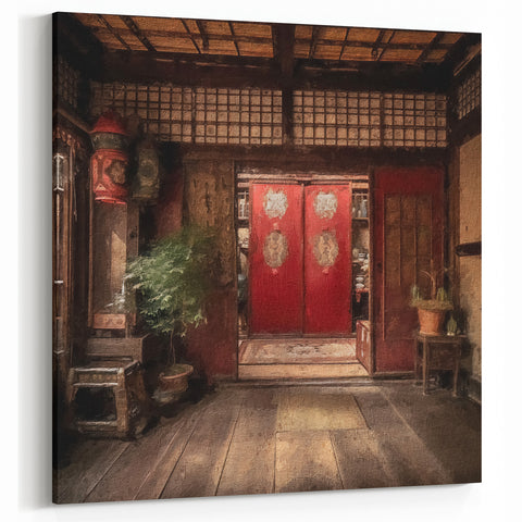 Shoji Interior Door Art - Traditional Japanese Home Decor Print