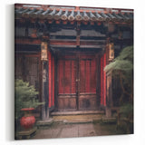 Japanese Lattice Gate Art - Traditional Zen Garden Entrance Print