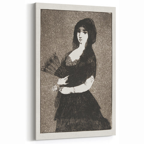 Impressionism Wall Art - Mysterious Woman in Black - Classic Art Etching Print