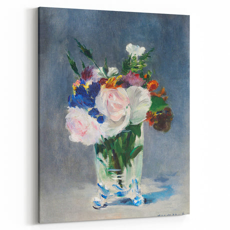 Impressionism Wall Art - Floral Bouquet in Crystal Vase - Manet's Flower Art Print